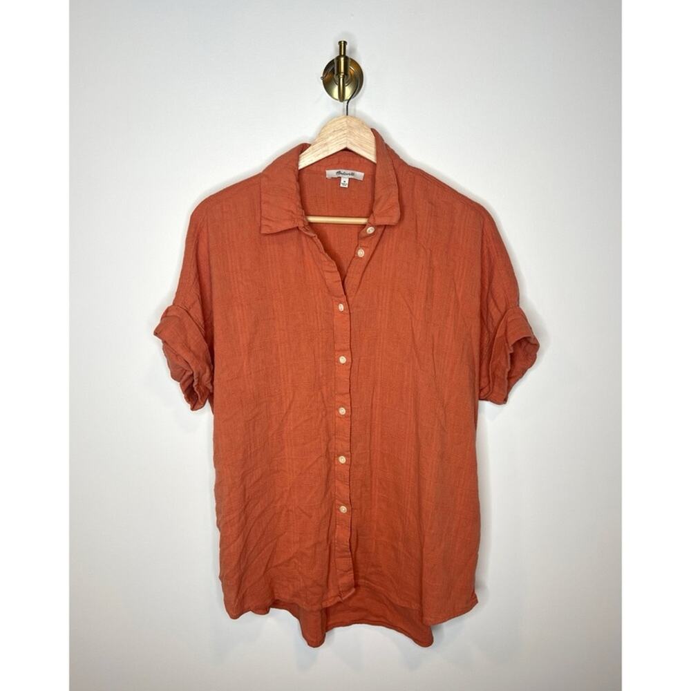 Madewell Orange Lightweight Button Front Shirt